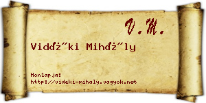 Vidéki Mihály névjegykártya