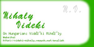 mihaly videki business card